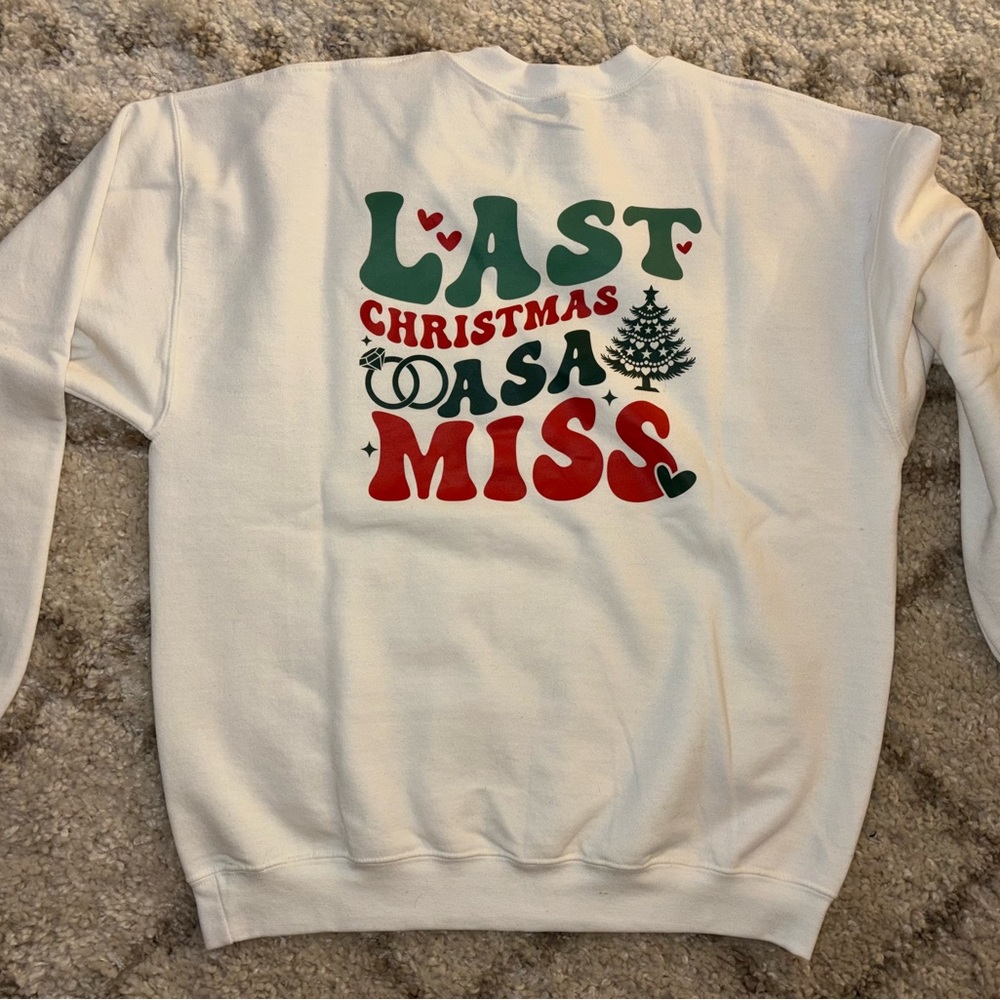 White Fiancé Christmas Sweatshirt (Mrs. Gregory)
